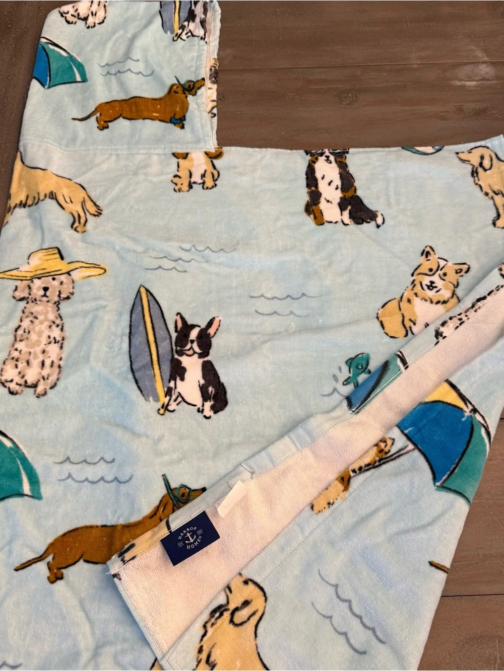 Harbor Home Kids Set Of 2 Hooded Beach Bath Towel Dogs New 100% Cotton Dog theme